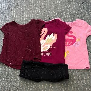 Girls' 4T Sparkle T-Shirt and Leggings Set